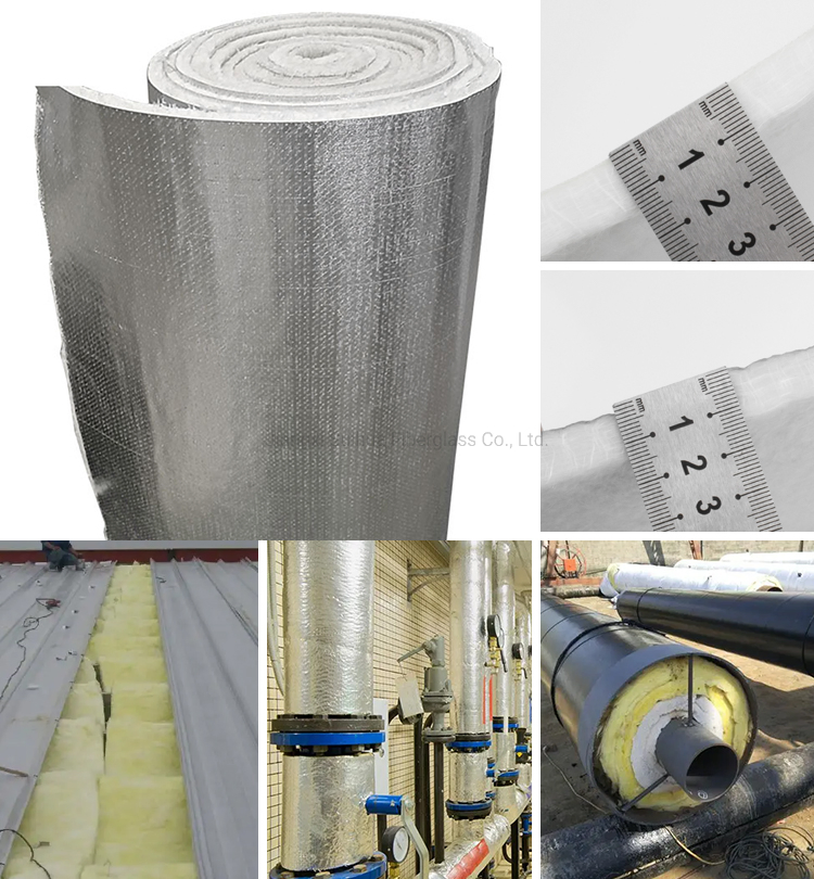 Exhaust Pipe Noise Insulation Cotton Elevator Shaft Sound-Absorbing Cotton Alkali-Free Aluminum Foil Glass Fiber Needle Felt