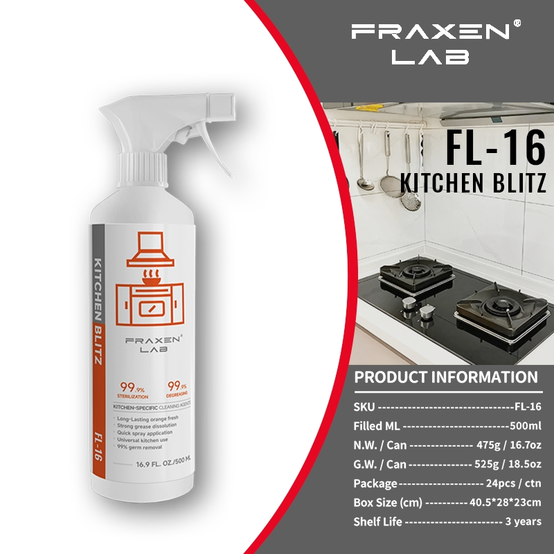 OEM/ODM 500ml Quick Spray Fresh Scent Grease Cleaner Safe Oil Remover Used on Kitchen Cleaning Solutions
