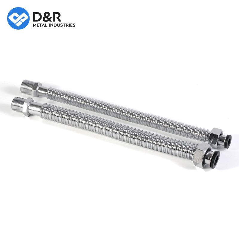 D&R High Quality SS304 Stainless Steel Central Air Conditioning Bellows Copper Joint DN20 Fan Coil Metal Hose