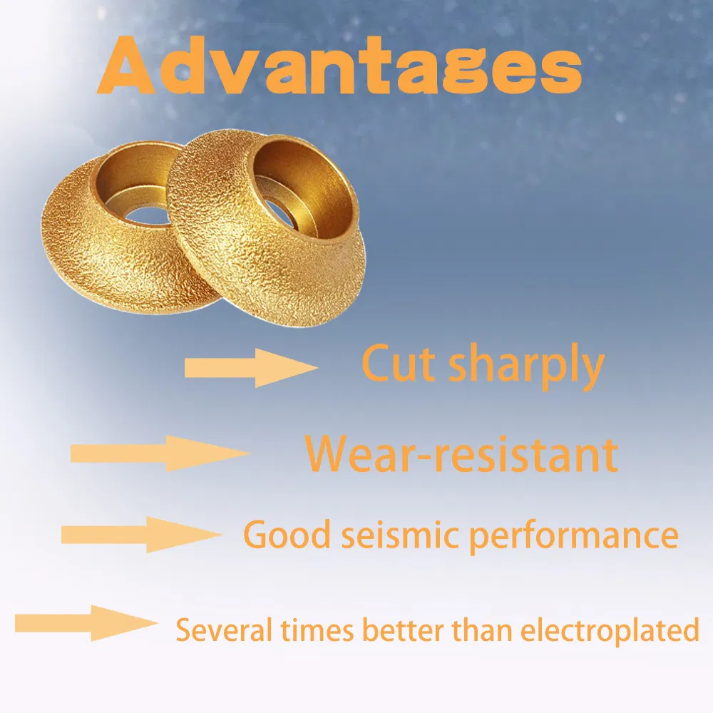 Diamond Polishing Profile Wheel for Marble Vacuum Brazed Concrete Masonry Diamond Slotting Edging Grinding Router Bit