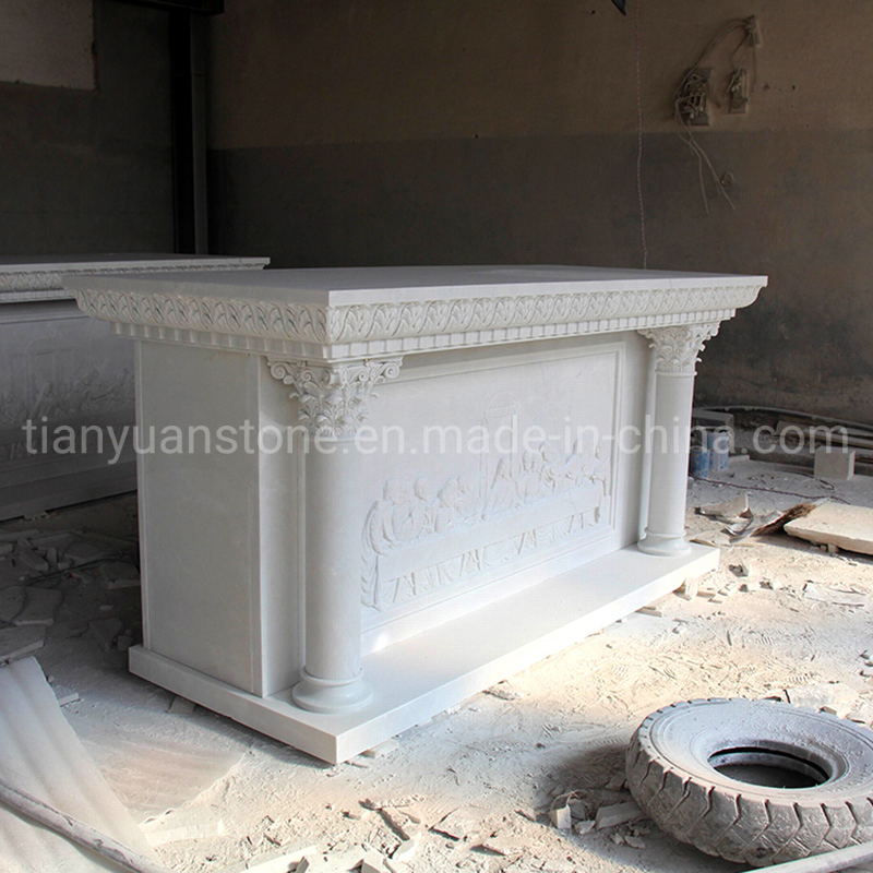 Hand Carved Natural Marble Stone Church Pulpit Altar Table