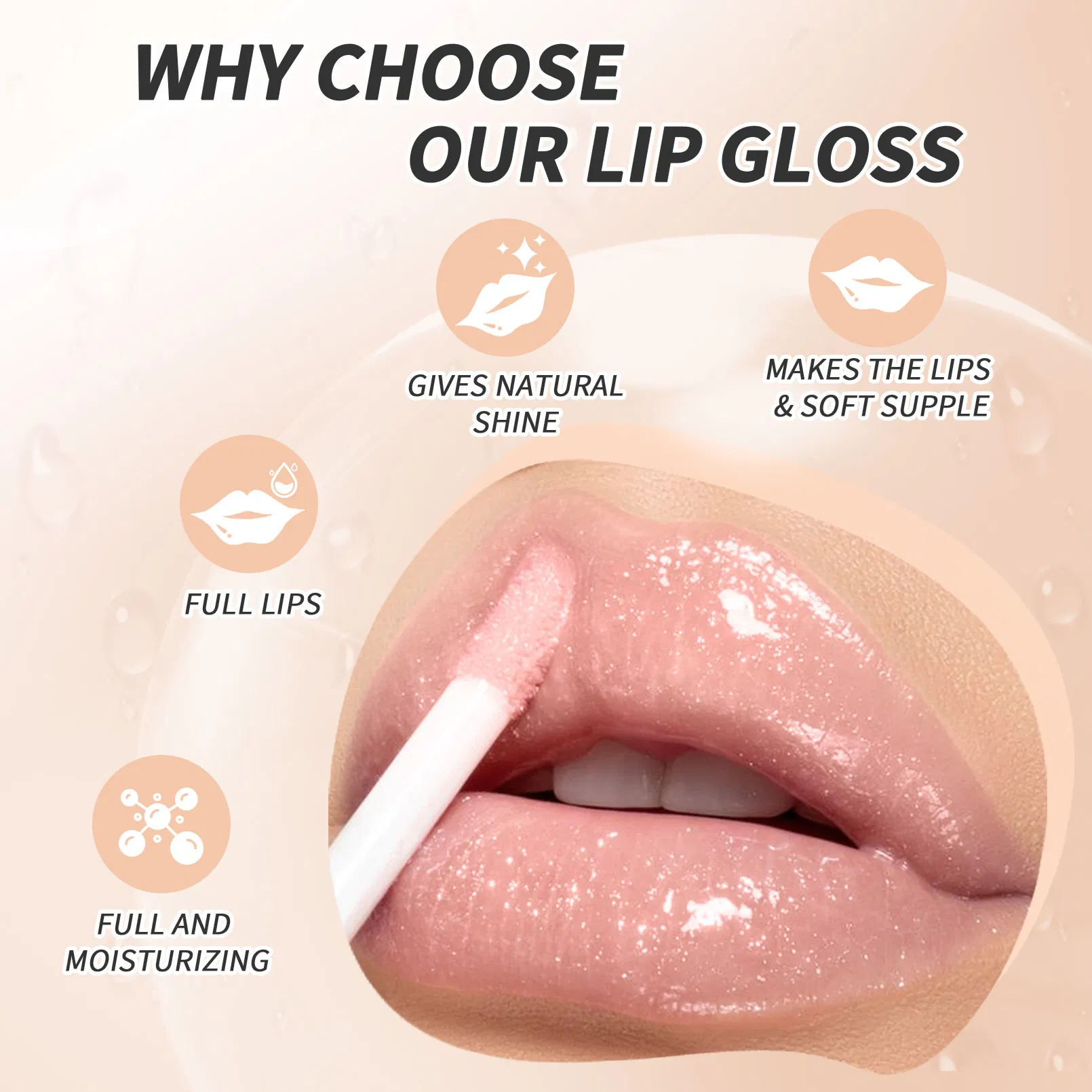 Wholesale Customization Natural Shine Soft Classic Moisturizing Plumping Professional Lip Gloss