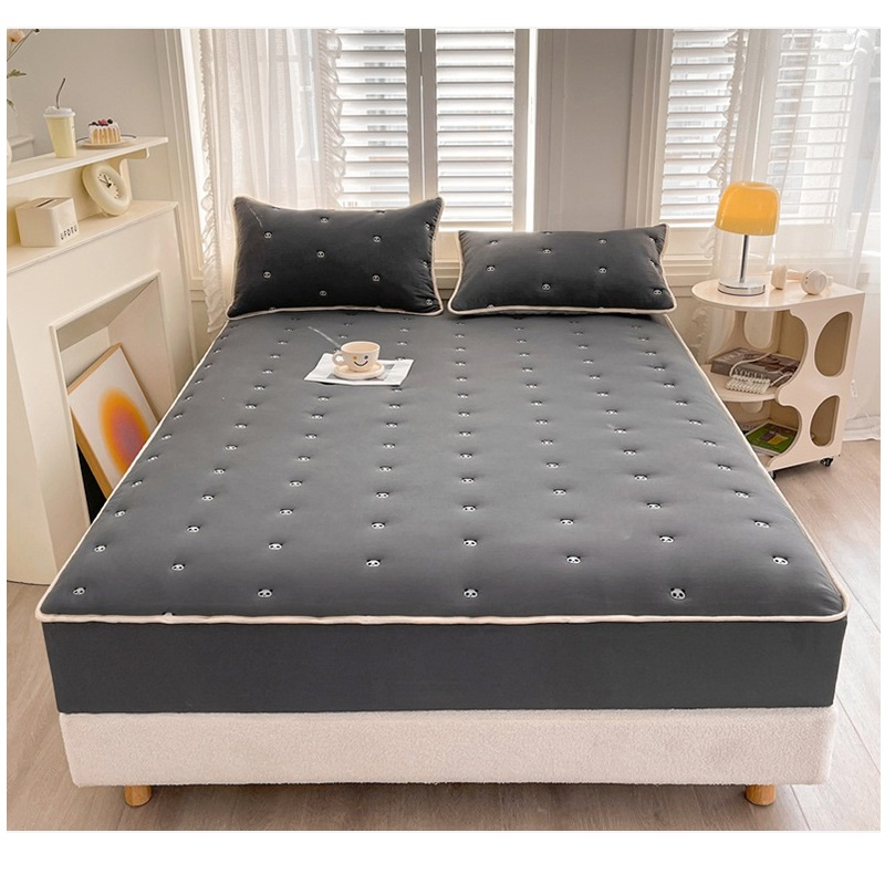 Luxury Embroidery Soft Microfiber No Shrinkable Mattress Cover Bed Sheet Fitted Sheet