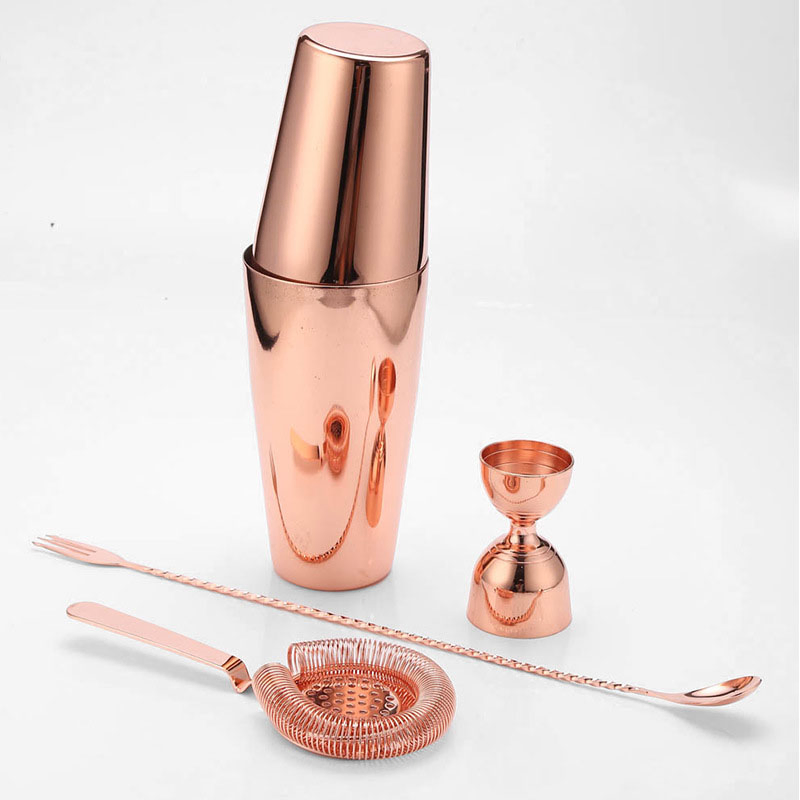 Бостонский шейкер для коктейлей, 550/750 мл, медное покрытие