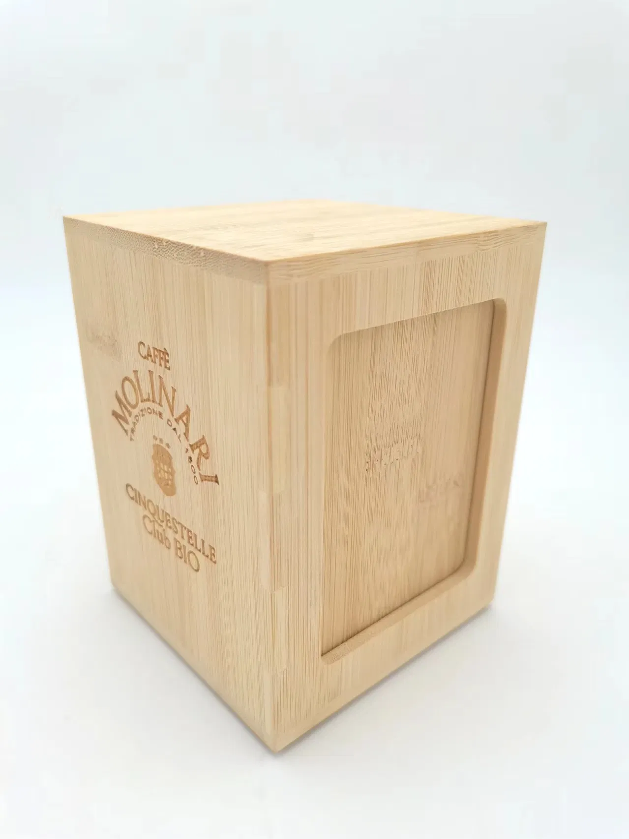 Sustainable Branding Bamboo Table Napkin Box Holder Sugar Tea Bag Box Set