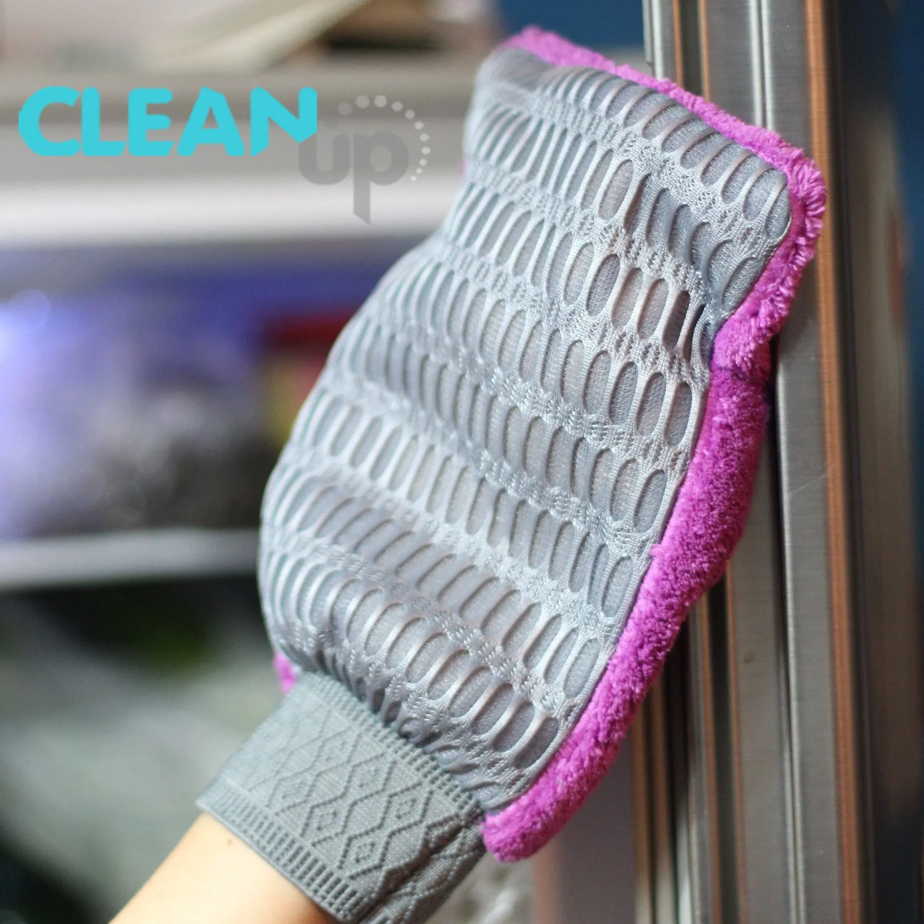 Household Custom Design Lady Use Microfibre Cleaning Wash Gloves