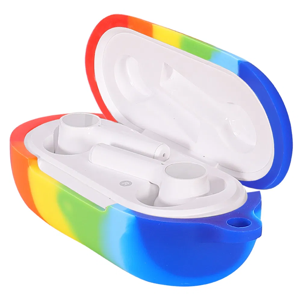 Wireless Bluetooth Earphone Silicone Protection with Keybain Rainbow Colors Earhone Case for One Plus Buds Z