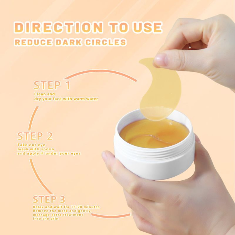Private Label Factory Wholesale Natural Nourishing Vitamin C 24K Gold Wrinkle Remover Eye Mask