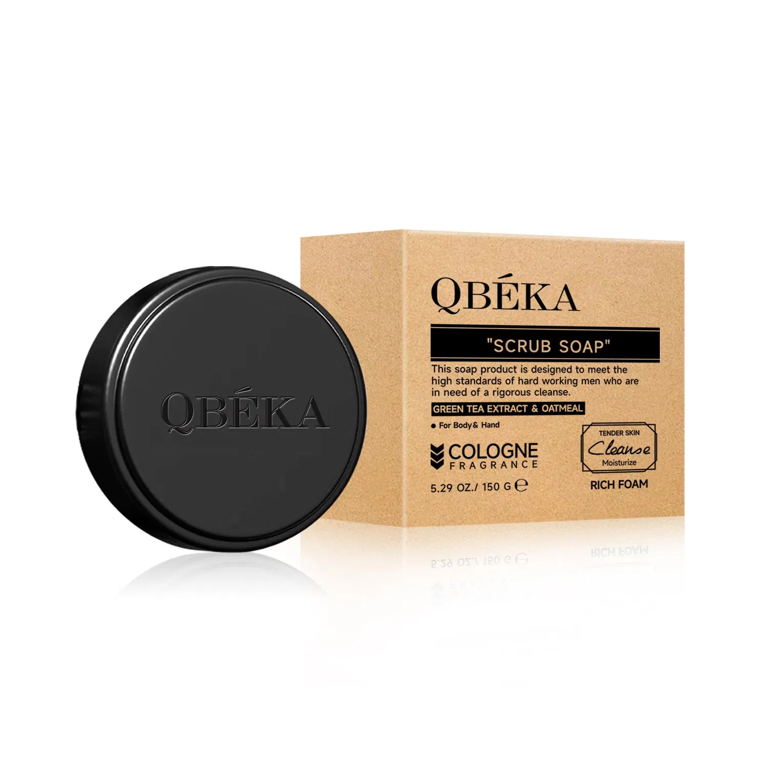 Qbeka Shaving Soap Smooths Beard Hairs Vegan Shavesoap Lightweight Silicone