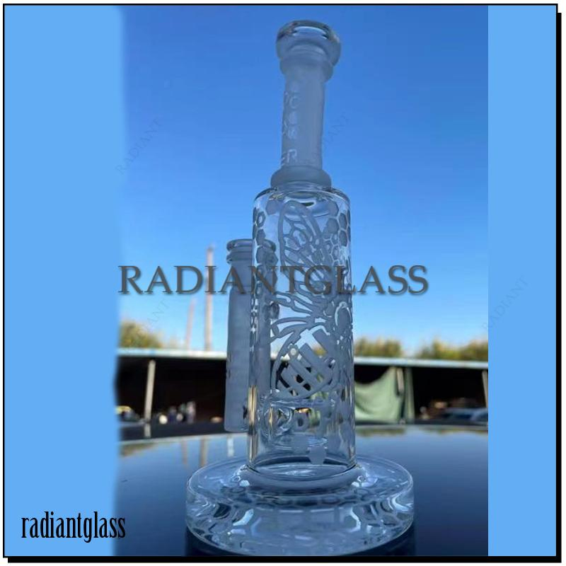 Thick Base Butterfly Straight Glass Smoking Water Pipe