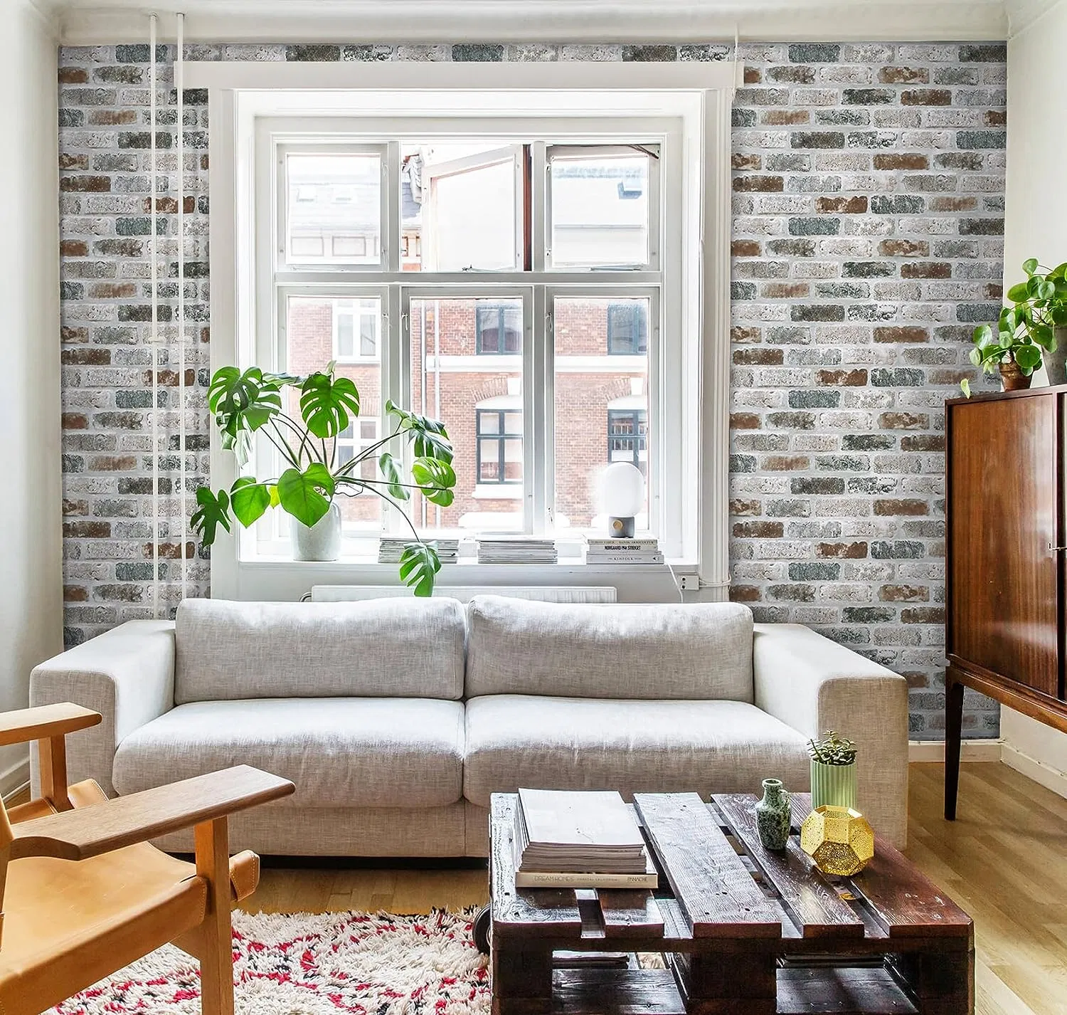 Peel and Stick 3D Vintage Brick Self Adhesive Removable Decorative Paper