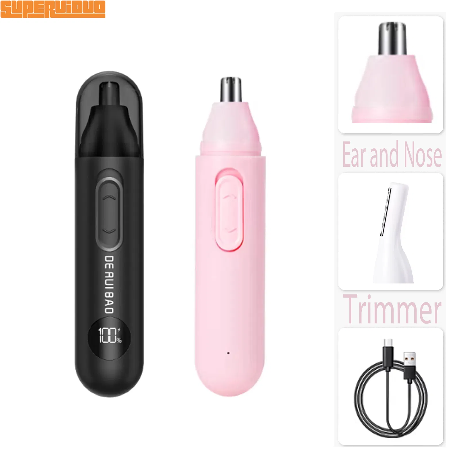 Zinc Alloy Cutting Head Professional Electric Nose Hair Trimmer
