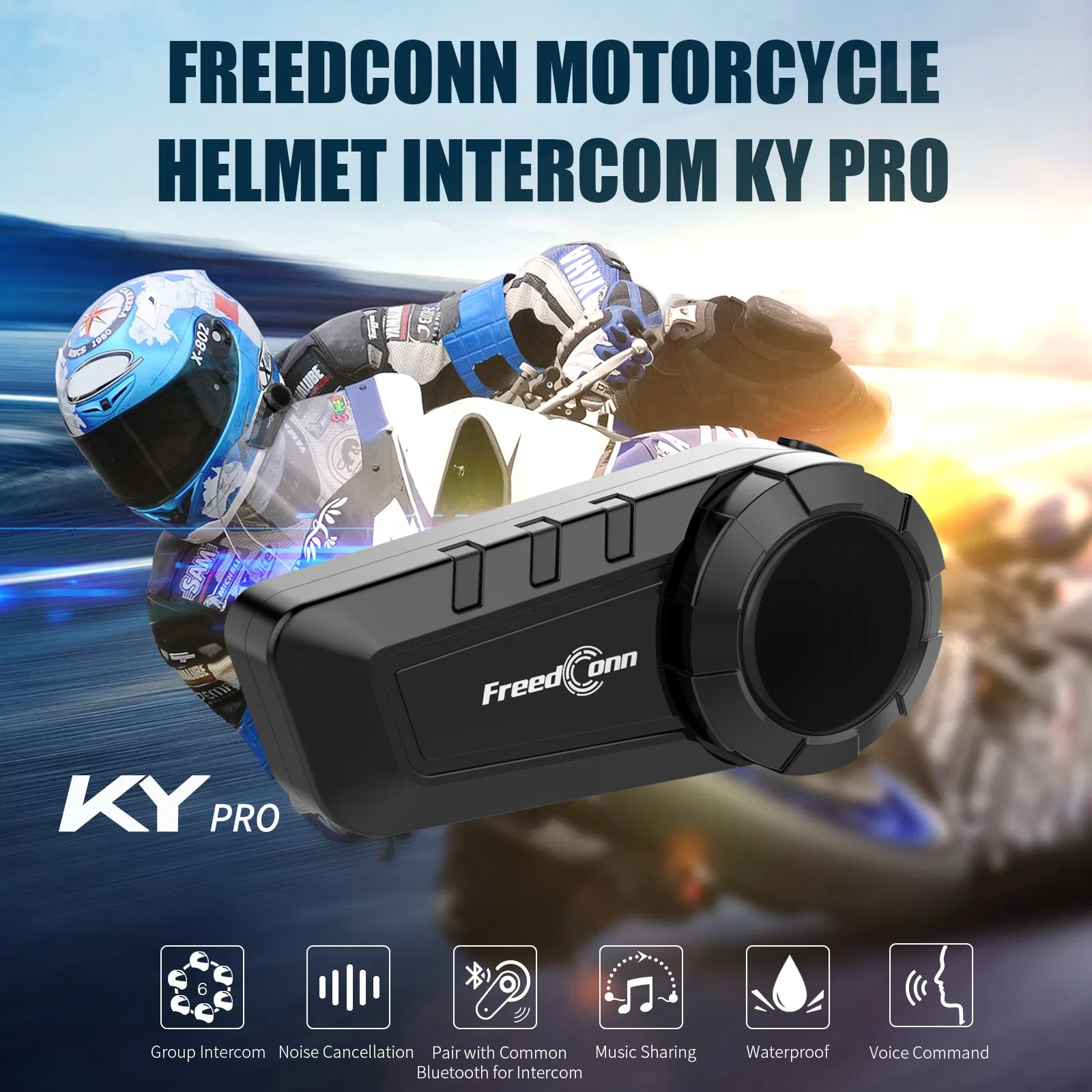 Freedconn Smart Helmet Headset с FM-радио и функцией интеркома