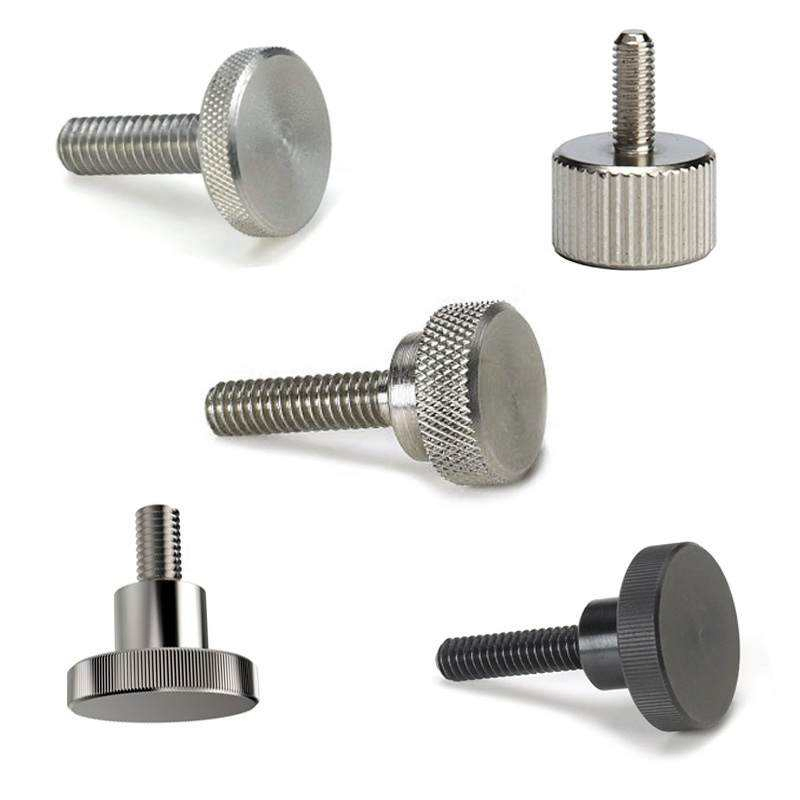 Custom Brass Round Knurled Head Thumb Bolt Stainless Steel Captive Thumb Screw Knob Decorative Long Aluminum Knurled Thumb Screw