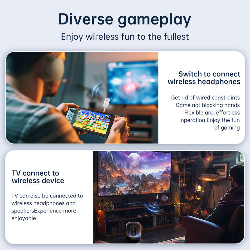 Bluetooth Adapter 5.4 Receiving Transmitter Car Aux Two-in-One Aircraft Fitness TV Special Wireless Transmitter