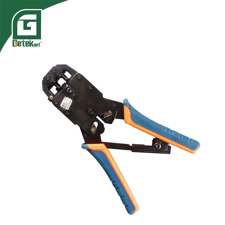 Geteknet 8p8c 6p6c Pass Through Connector RJ45 Rj12 Hand Crimping Cutting Stripping Network Tool