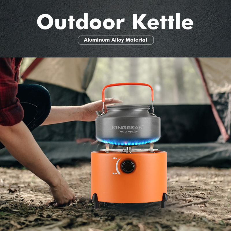 Kinggear Portable Picnic Kettle Pot 1.1 L 1.5L 2.0L Camping Kettle Outdoor Camping Teapot