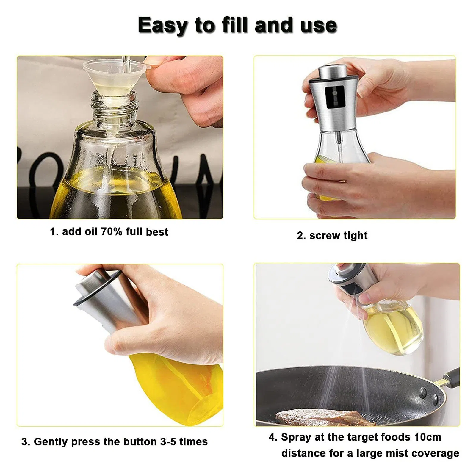 Kitchen Oil and Vinegar Dispenser Set Olive Oil Dispenser Bottle with Measurement Cups