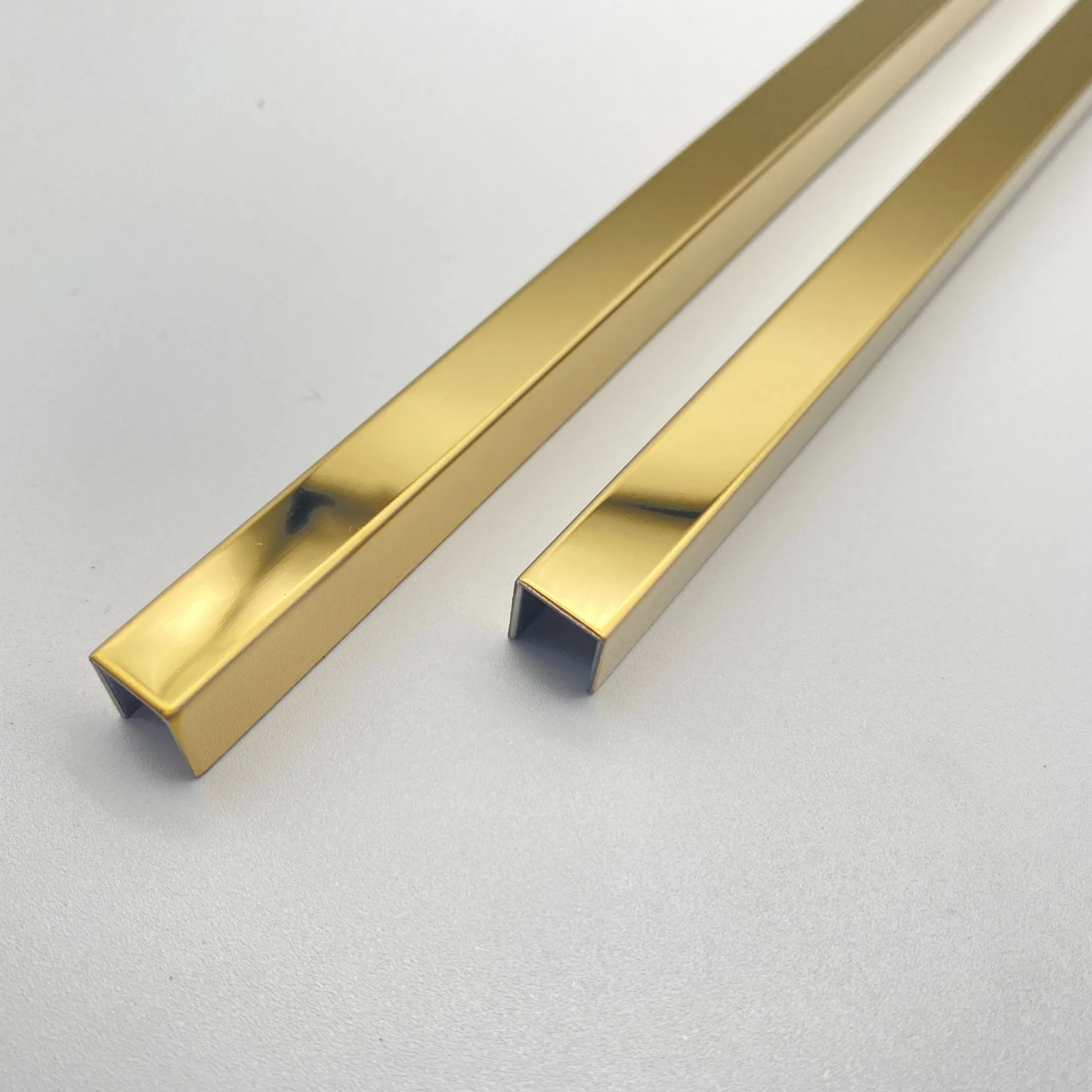 Metal Accessories 304 U Shape Stainless Steel Tile Trim Rose Gold for Kitchen