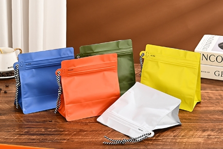 Lanyard Coffee Bag Easy-Tear Zipper Coffee Packaging Bag Thickened Matte Bag