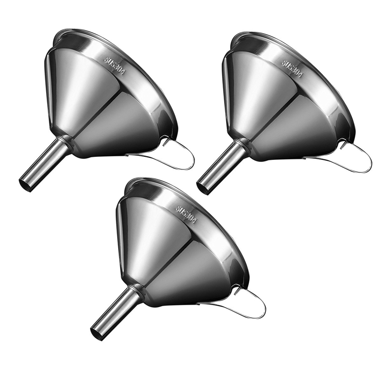 Custom Kitchen Wide Mouth Multi-Purpose Canning Mini 304 Stainless Steel Jam Small Funnel for Sale