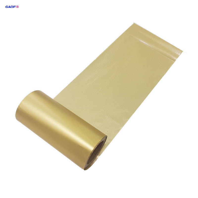 Thermal Transfer Ribbon 30mm Gold Barcode Printed Chemical Solvent Resistance Resin Ribbon