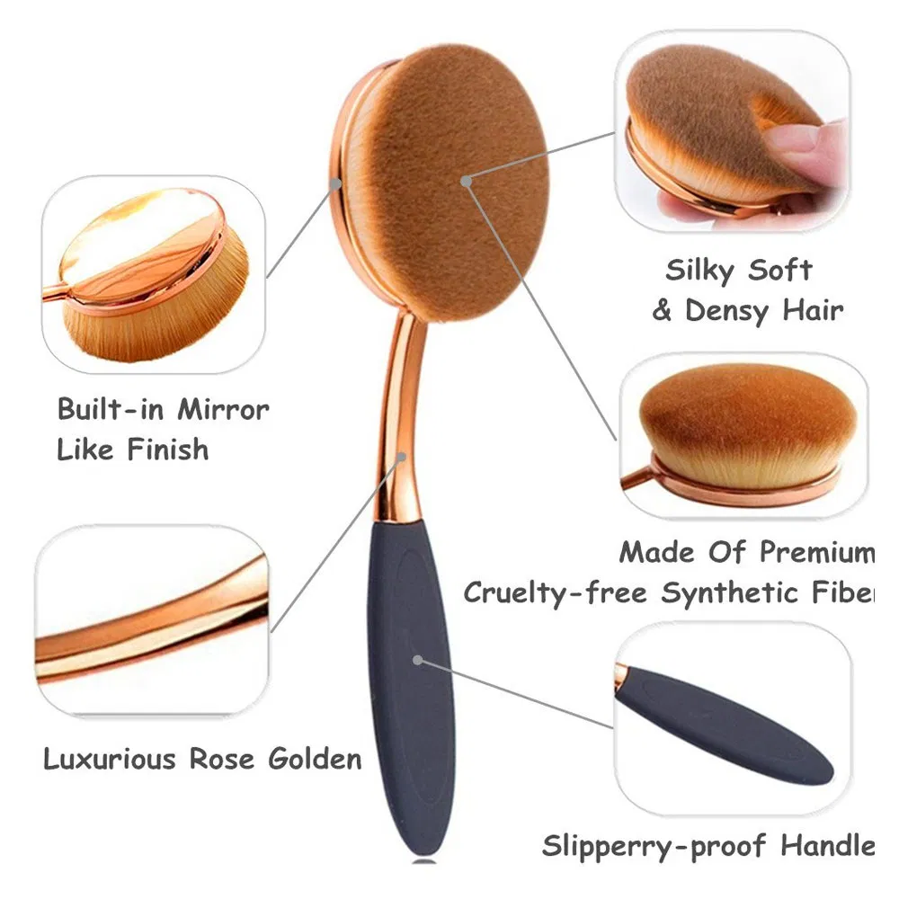 Set of 5 Oval Makeup Brushes