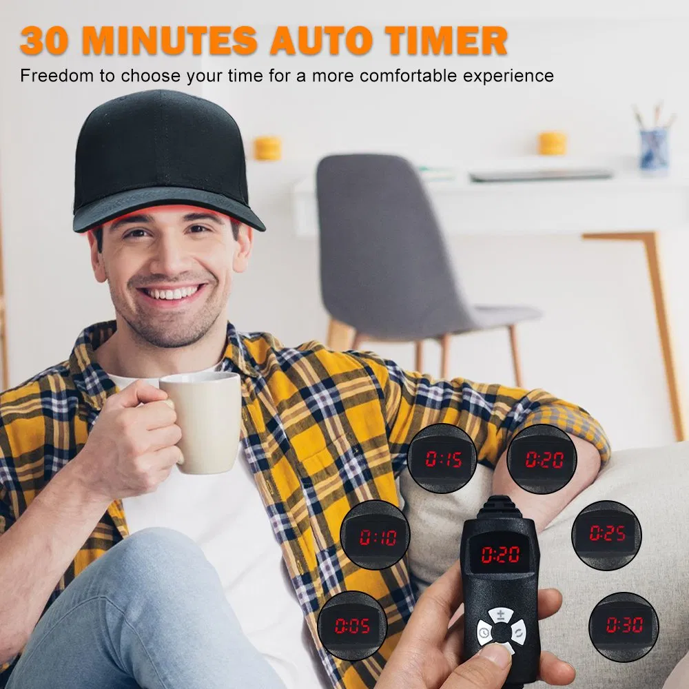 Anti Hair Loss Red Light Therapy Hat 630 660 780 850 940nm for Home Use