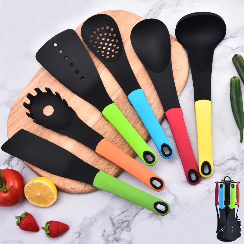 Color Box Plastic Cooking Tool Set with 7-Piece Utensils