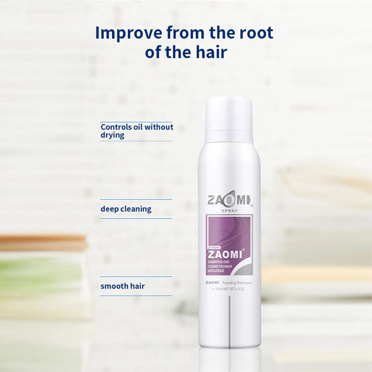 Zaomi Custom Logo Hair Care Products Natural Organic Material Hair Shampoo and Conditioner