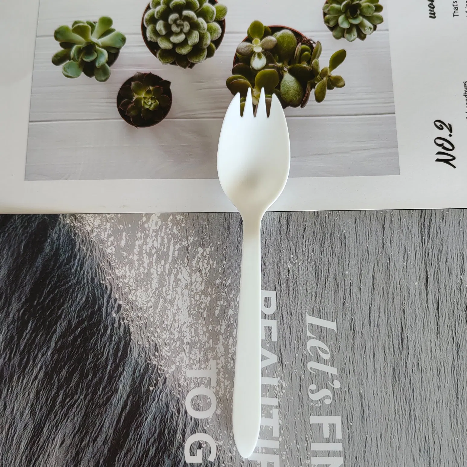 Factory Directly Cpla Compostable Biodegradable Cutlery Fork Spoon Disposable 6" Spork