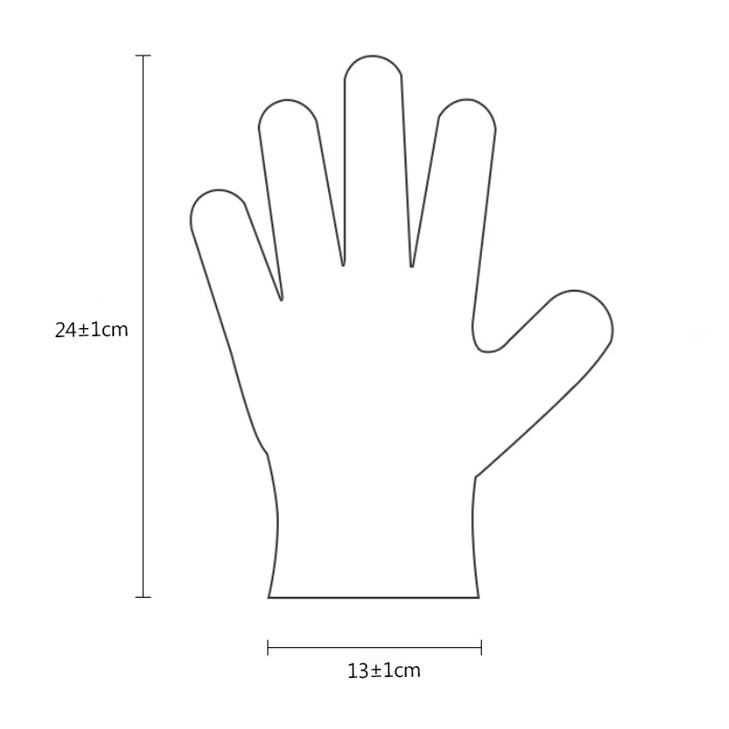 Food Service Process Kitchen Household Clear Poly Polyethylene Transparent Disposable PE Plastic Hand Gloves