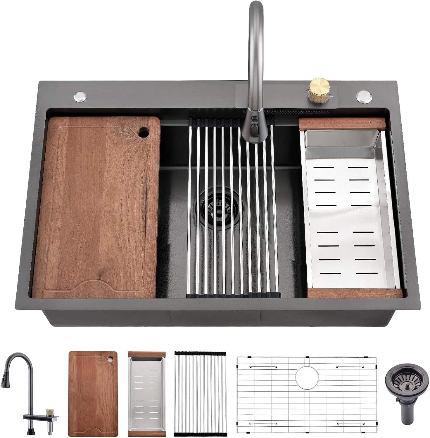 Durable Stainless Steel Sink Easy Care Stylish Practical Space-Saving Modern Kitchen