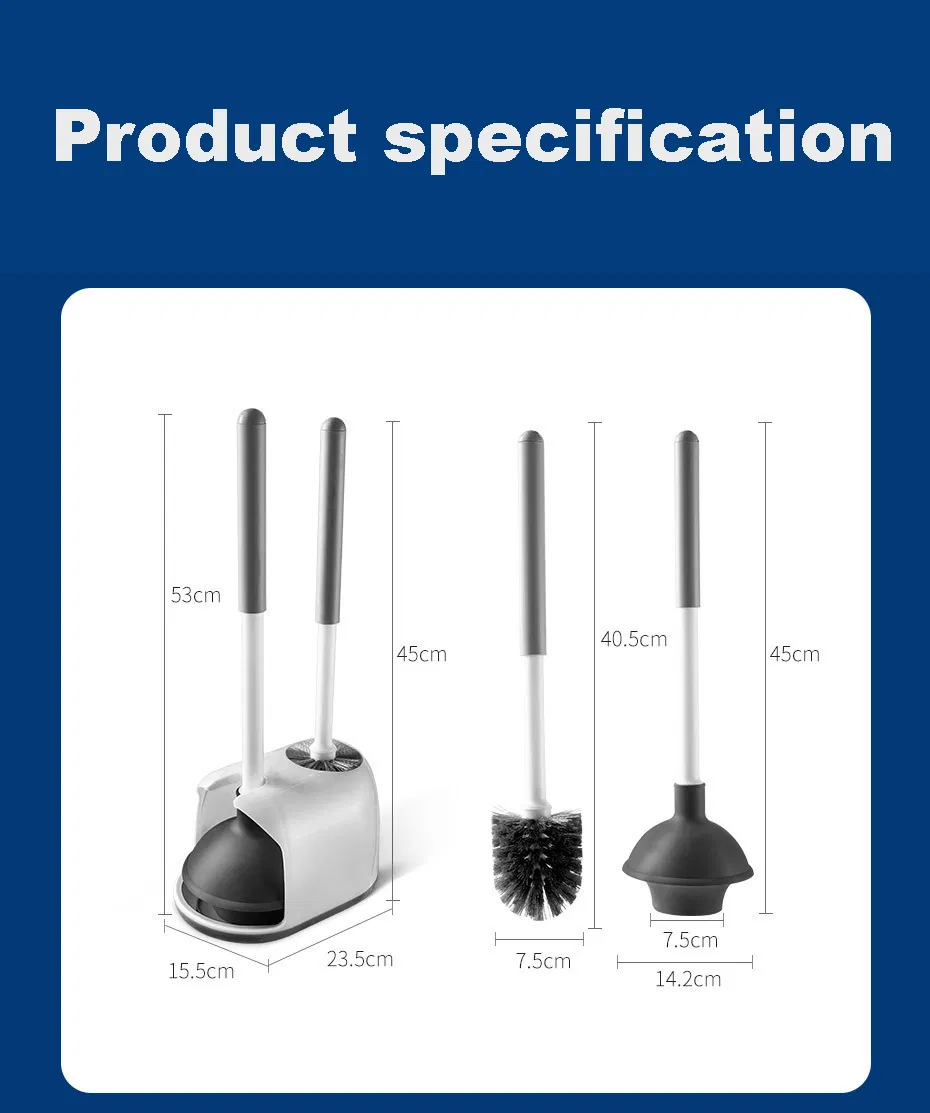 Набор вантуз и ёршик 2 в 1 с держателем для ванной