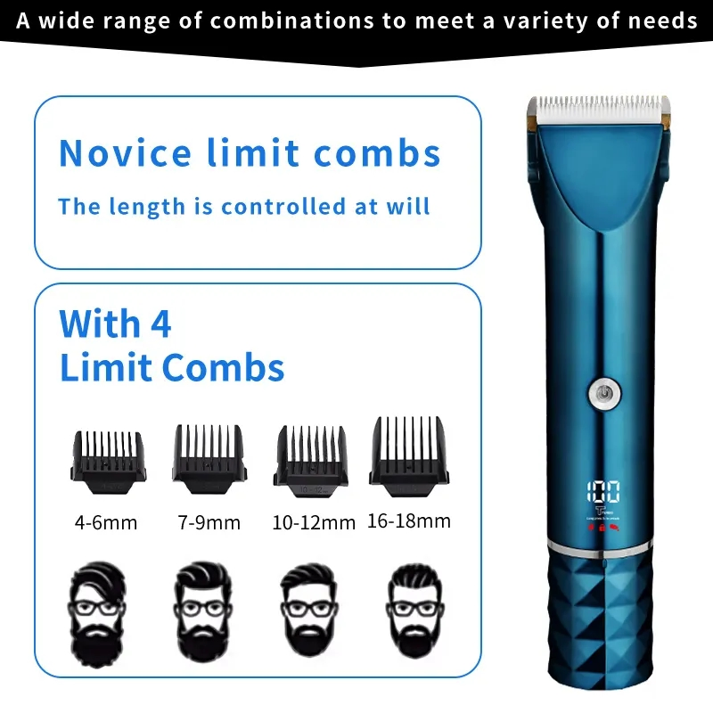 180 Mins Usage Time Cordless Hair Clipper Barber Professional Hair Trimmer with USB Charging Dock