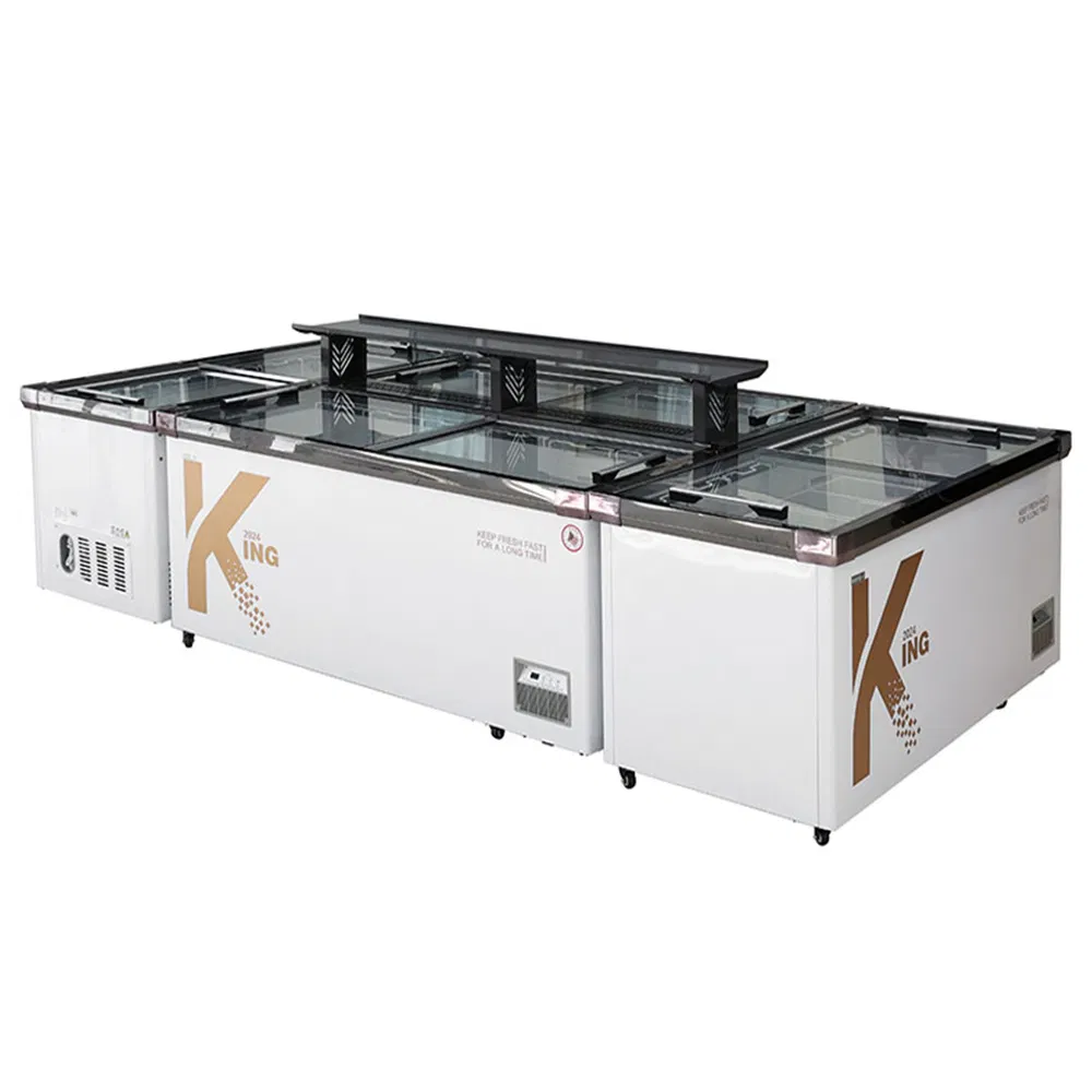 Supermarkets Cooler Commercial Storage Deep Display Showcase Ice-Cream Refrigerator Chest Island Freezer