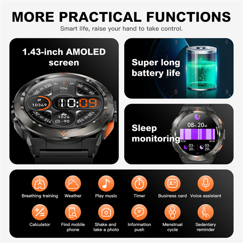 Touch Screen Reloj Inteligente Heart Rate Android Health Monitoring OEM ODM GPS GS500 Smart Watch Watches