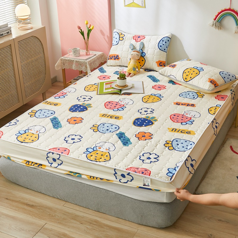 Waterproof Non-Slip Fixed Mattress Protector Fitted Sheet Padded Bed Sheet
