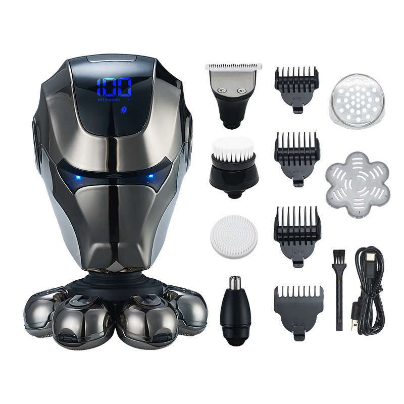 New Full Body Washable Shaving Head Haircut Men Shaving Head Seven Blade Electric Shaver