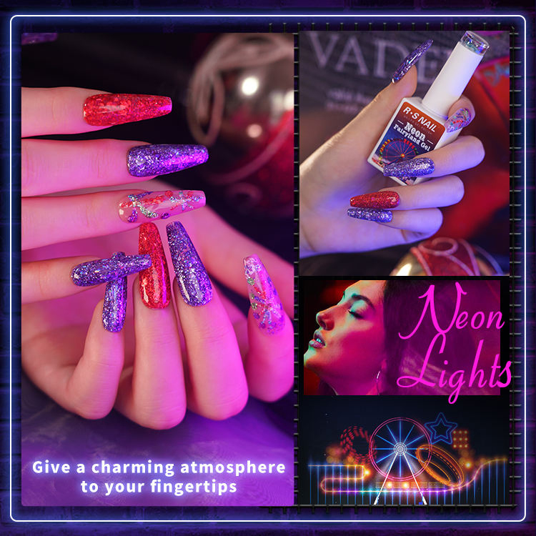 R S Nail Neon Fairyland Gel Gel Polish Set 15ml Soak off UV Gel Nail Polish