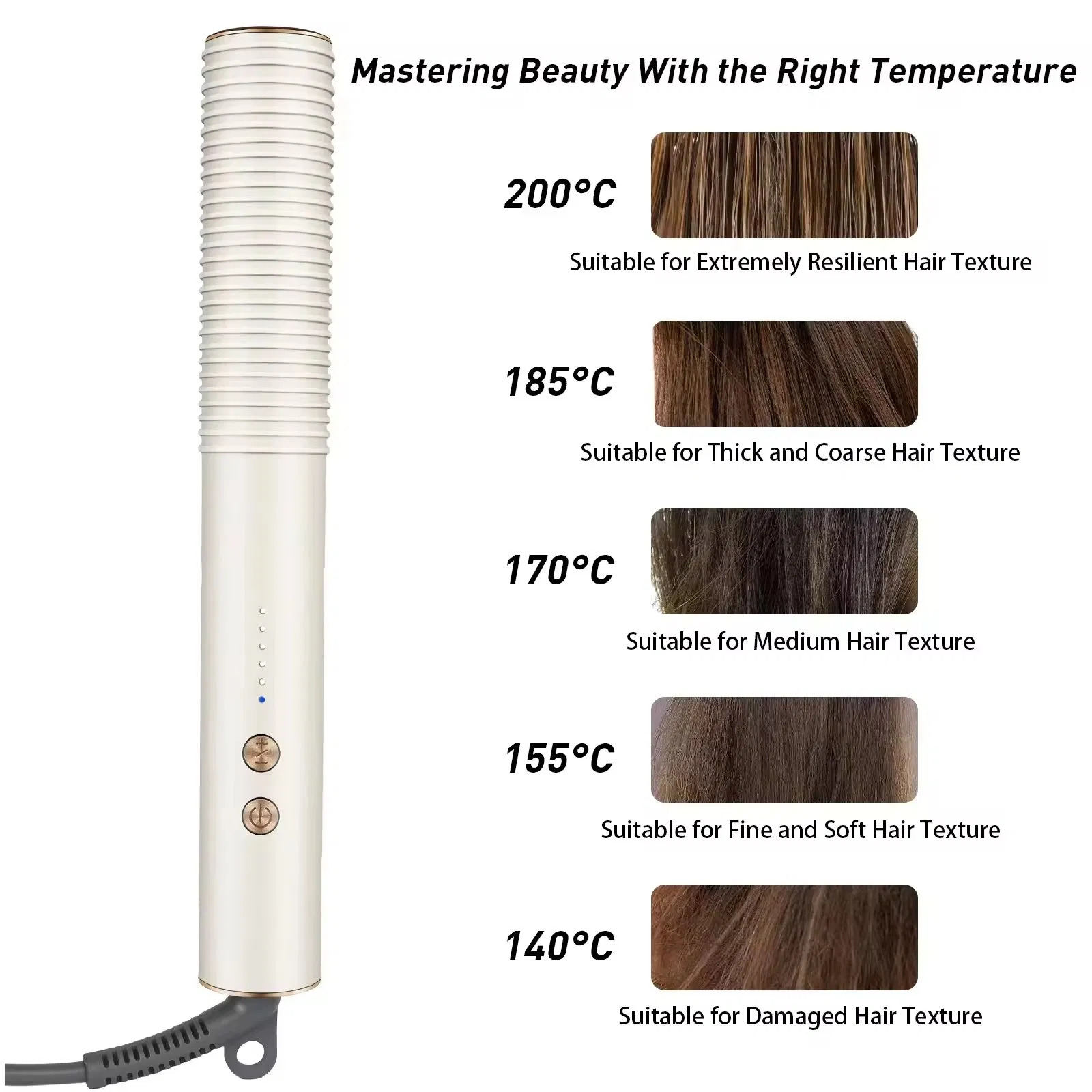 Hair Straightener Iron Comb Quickly PTC Heating Fast Ceramic Brush Straightening