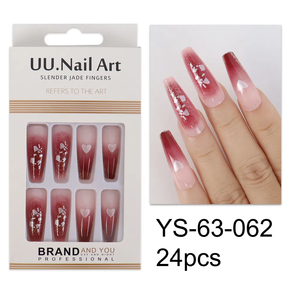 Long Coffin Ballerina Designed Fake Nails Press on Nail