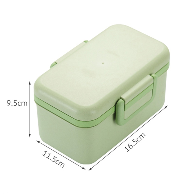 Double-Layer Square Plastic Lunch Box with Leak-Proof Design