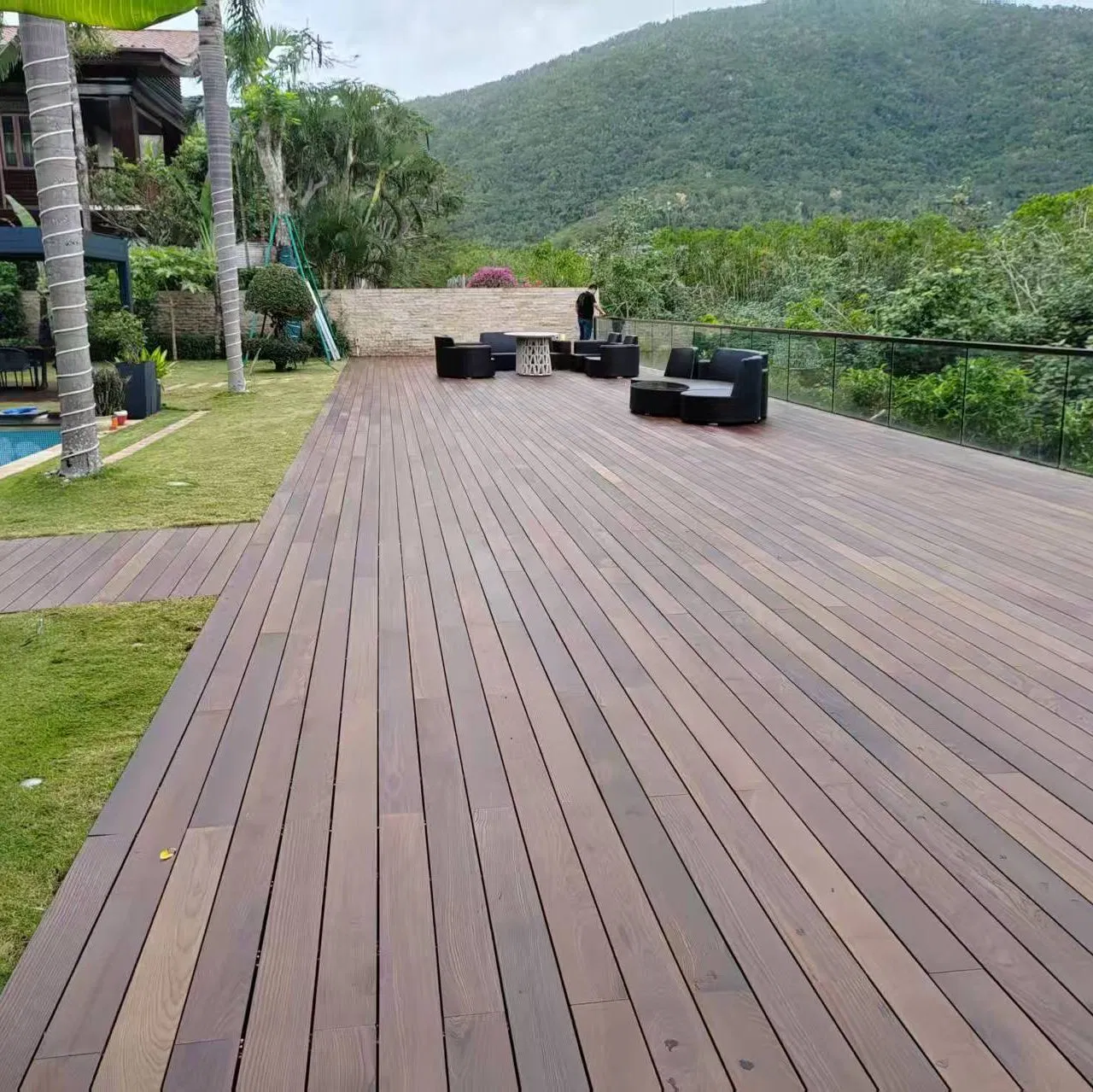 Hot-Sale Garden Porch Balcony Oudoor Thermo Ash Wood Decking