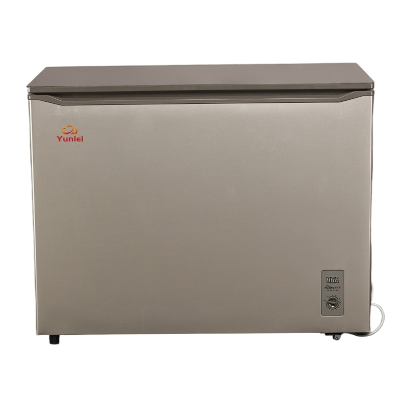 OEM/ODM SKD/CKD 218L 12V/110V/220V Mechanical Temperature Controller PCM Stainless/Gold Single Door Chest Freezer for Home