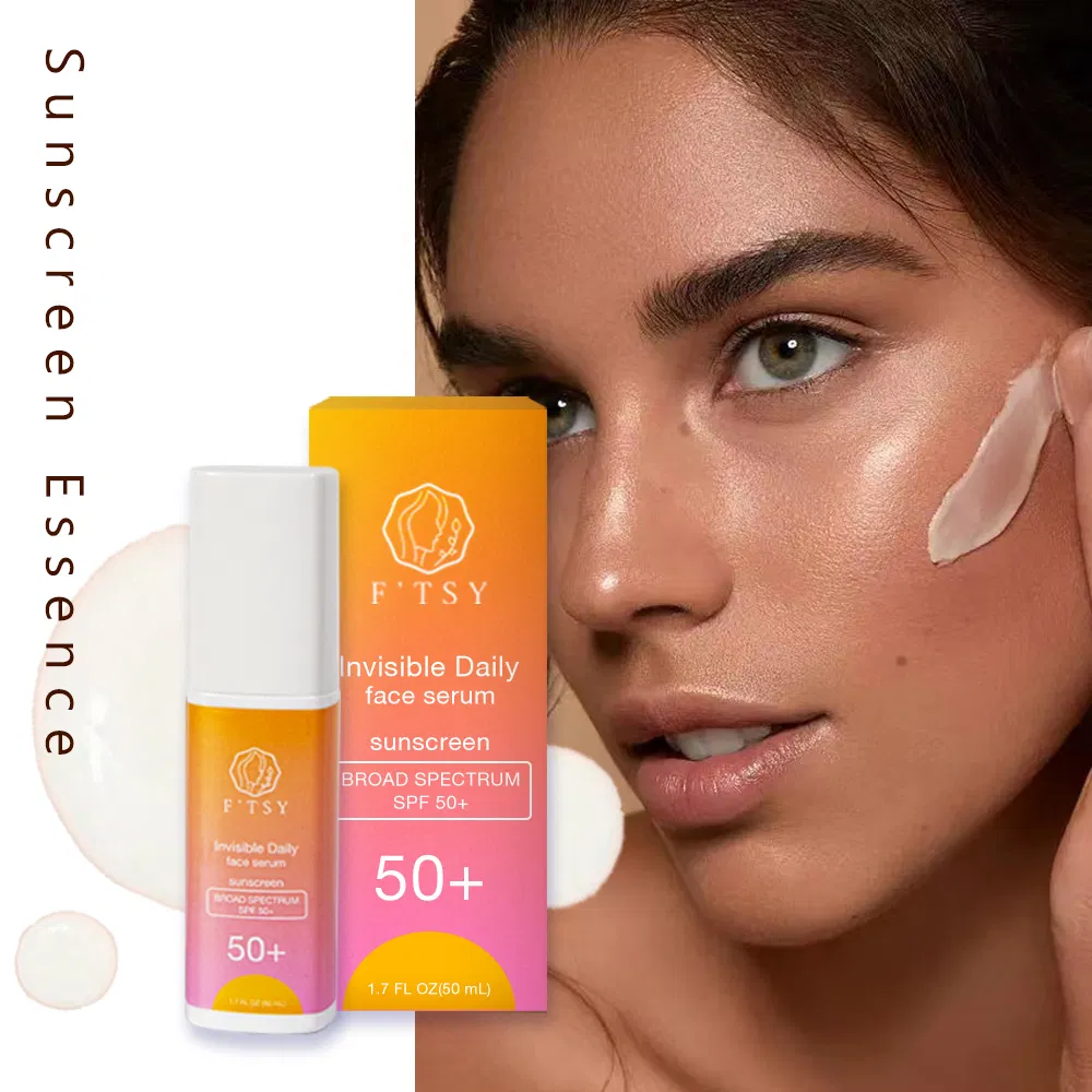 Private Label Vegan Natural Light Dewy Finished Tinted Broad Spectrum Brightening Mineral SPF50 Sunblock Sunscreen Serum