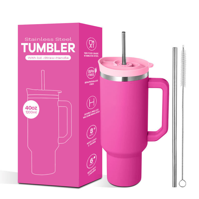 40oz Everich Hot Selling Double Wall Stainless Steel Morden Style Insulated Cup Travel Coffee Tumbler with Lid and Handle