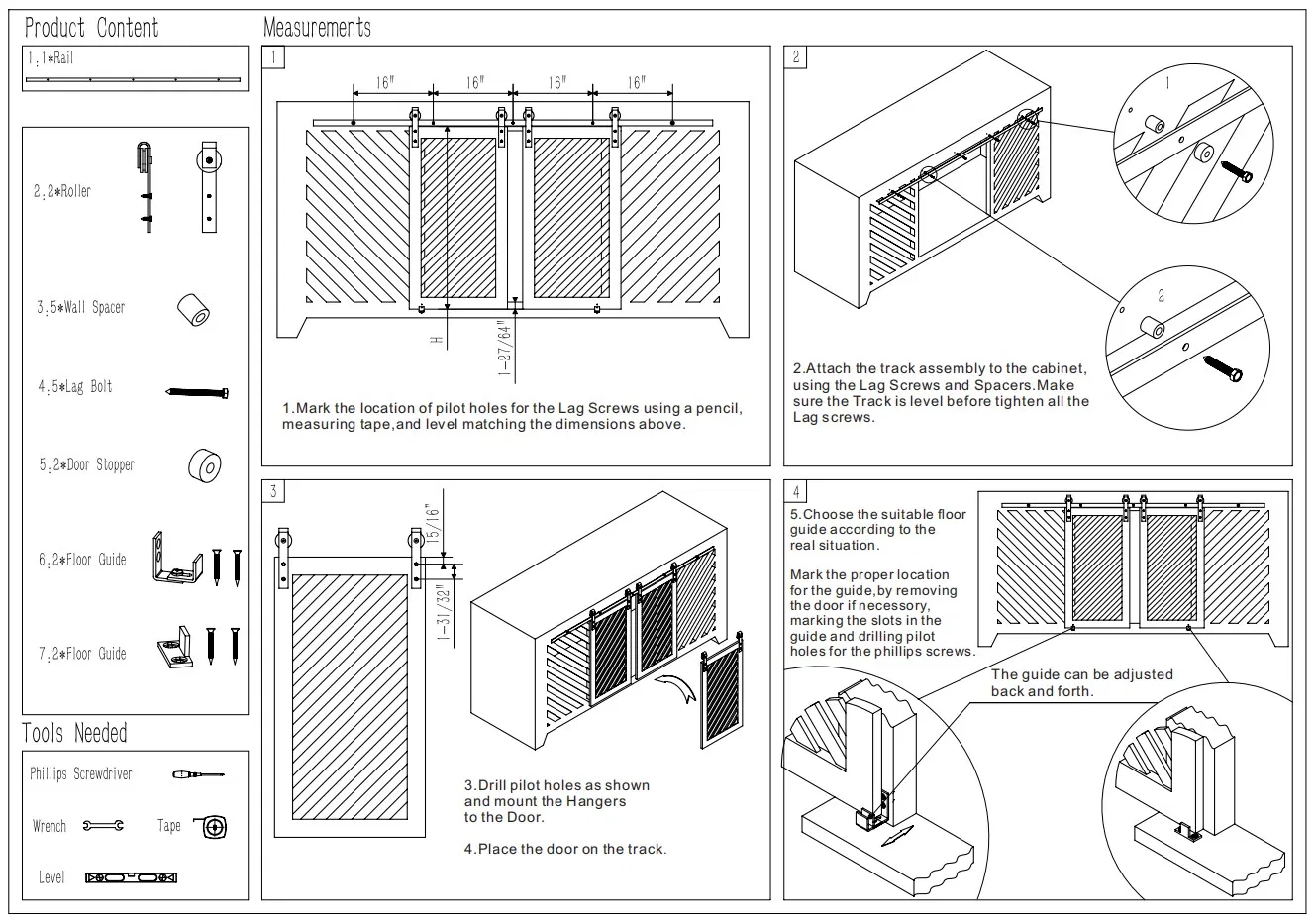 Black Sliding Door Track Mini Barn Door Hardware