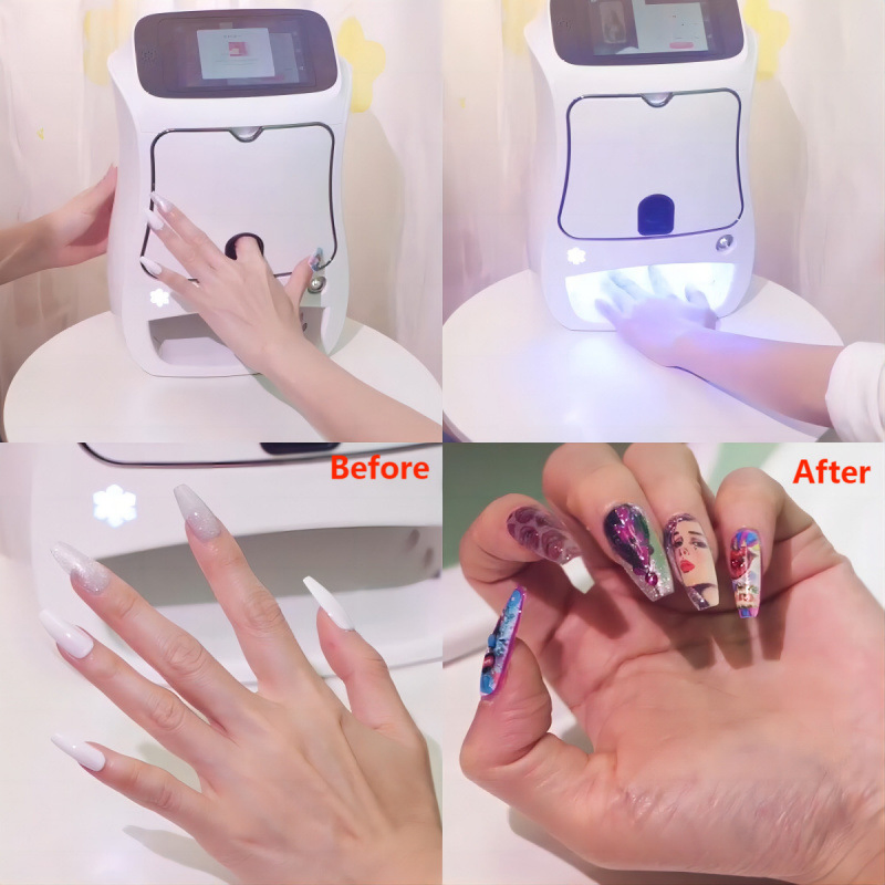 Finger DIY Automatic 3D Art Designs Nails Printing Machine
