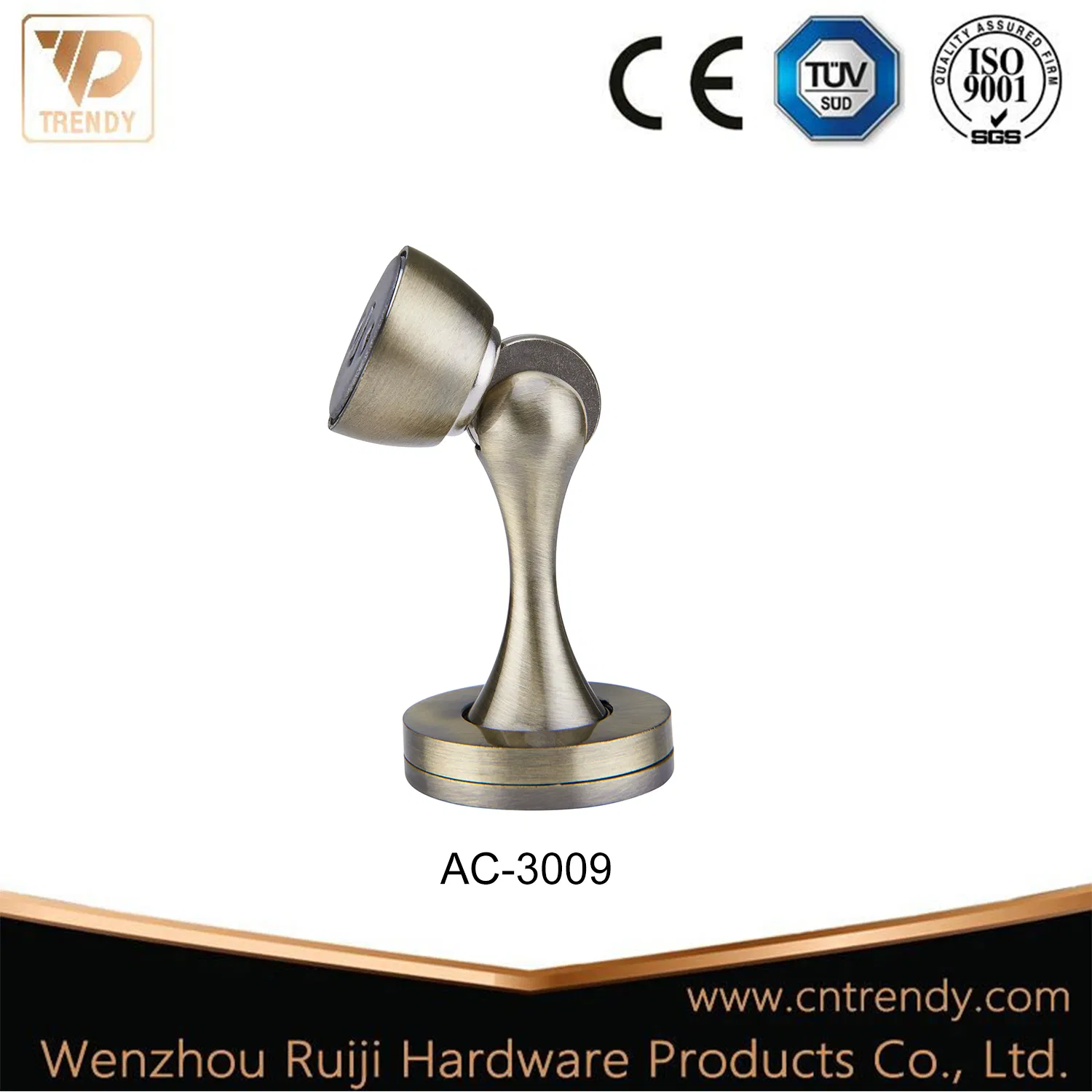 High Quality Hotel Bathroom Door Hardware Wall Mounted Strong Magnetic Door Stopper (AC-3010)